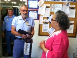 Mail carrier Paul McNeil was the guest of honor at a party Friday morning recognizing his 55 years of employment with the U.S. Postal Service.