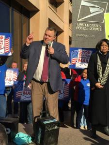 Senator Jon Tester, Liz Powell, APWU Secretary-Treasurer