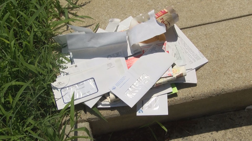 Video: Pile of mail dumped on Richmond VA woman's front steps