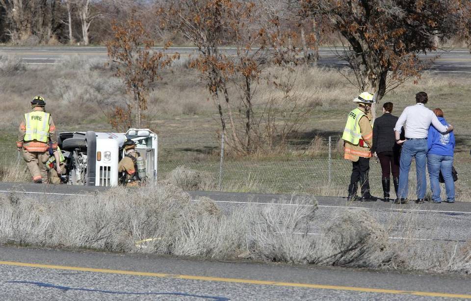 Mail truck rolls, catches fire on highway in Washington State 