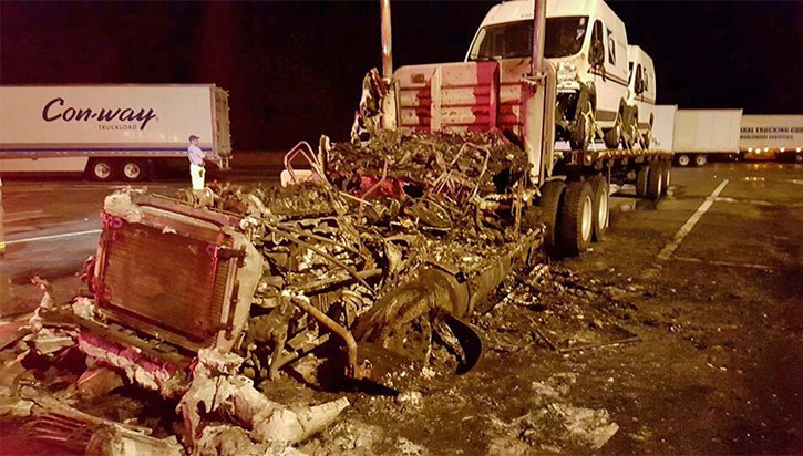 Firefighters Save U.S. Postal Service Vehicles From Truck Blaze