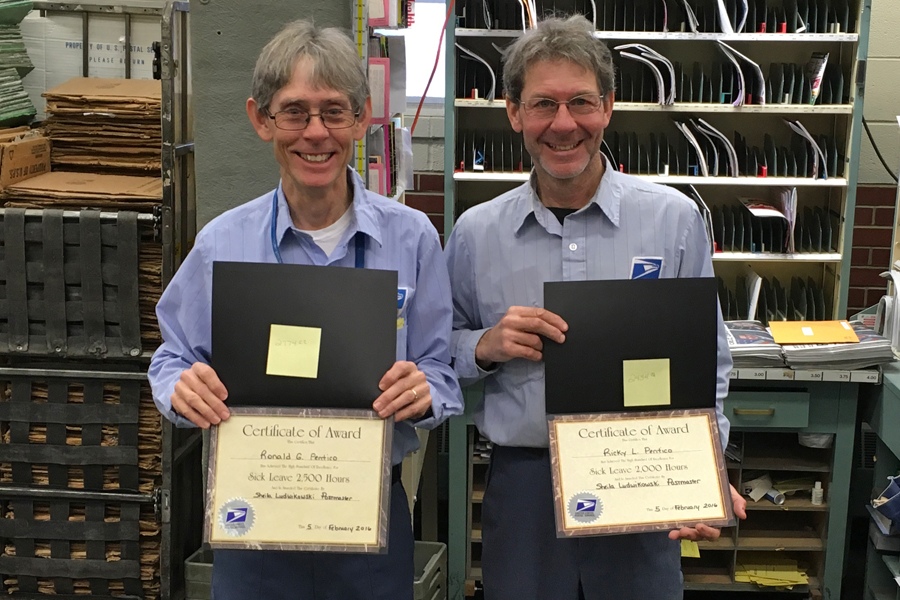 Two Postal Worker brothers have accumulated over 4,500 hours of sick leave