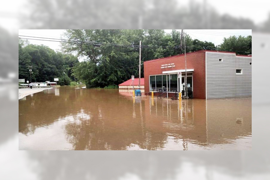 The Charmco, WV, Post Office was heavily flooded after recent storms.