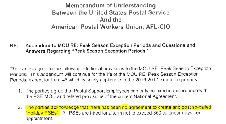 APWU Retirees Wanted for Holiday Work Again This Year