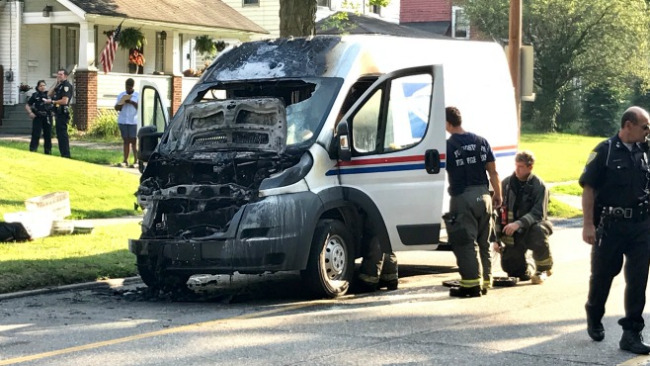 mail-truck-fire-youngstown
